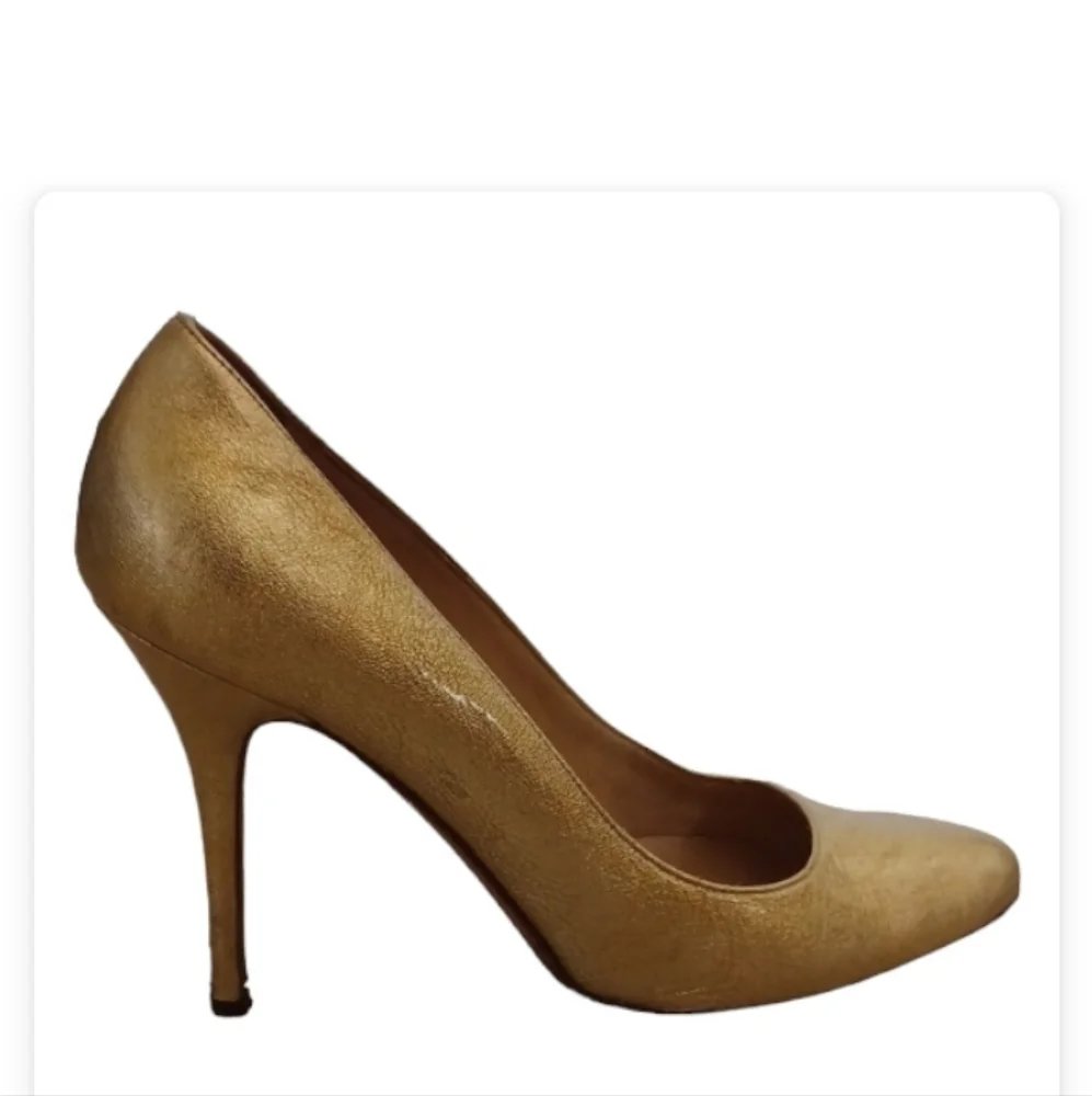 Michael Kors gold Stiletto Pump 8 heels shoe wedding  glam Party Y2k